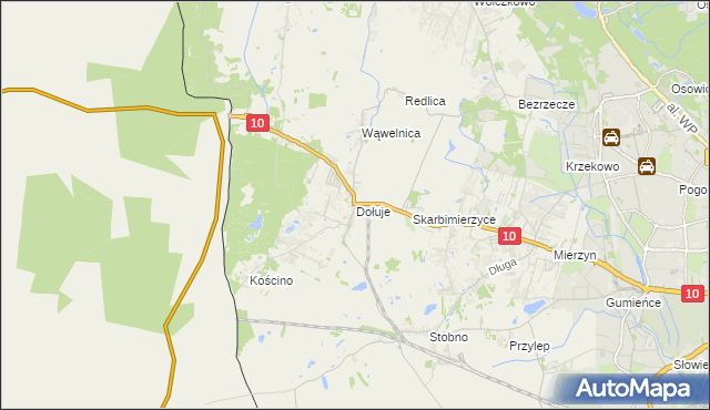 mapa Dołuje, Dołuje na mapie Targeo