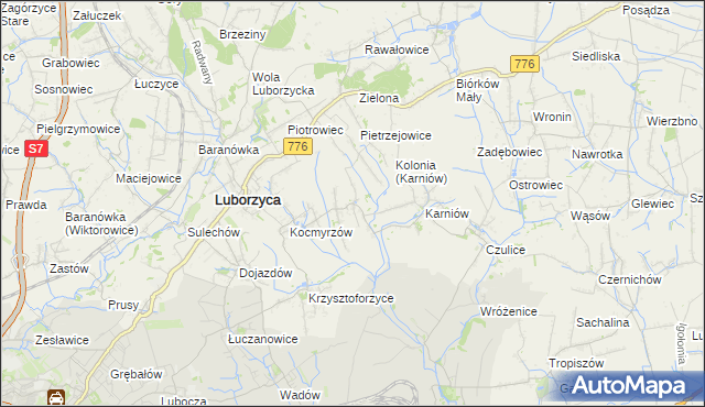 mapa Głęboka gmina Kocmyrzów-Luborzyca, Głęboka gmina Kocmyrzów-Luborzyca na mapie Targeo