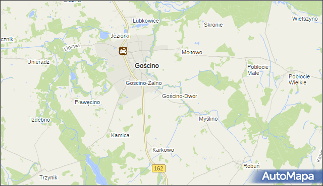 mapa Gościno-Dwór, Gościno-Dwór na mapie Targeo