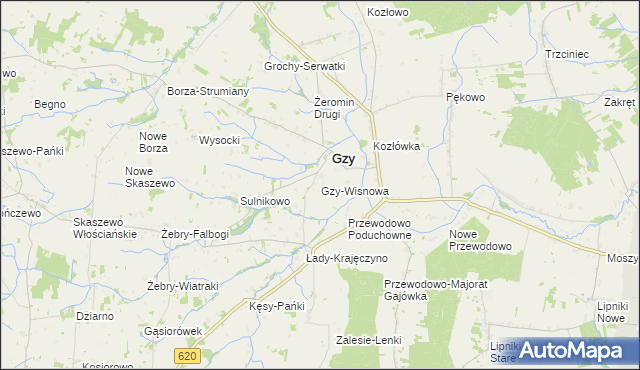 mapa Gzy-Wisnowa, Gzy-Wisnowa na mapie Targeo