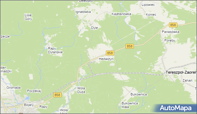 mapa Hedwiżyn, Hedwiżyn na mapie Targeo