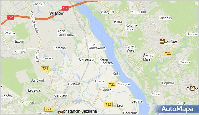 mapa Kępa Oborska, Kępa Oborska na mapie Targeo