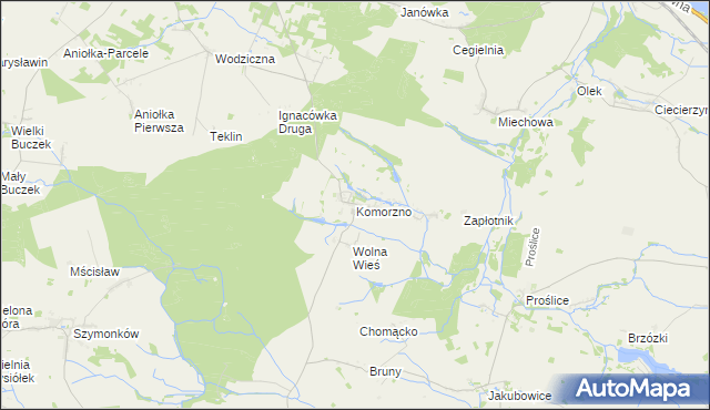 mapa Komorzno, Komorzno na mapie Targeo