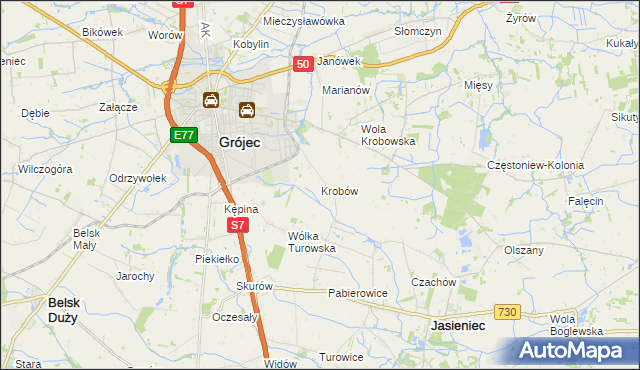 mapa Krobów, Krobów na mapie Targeo