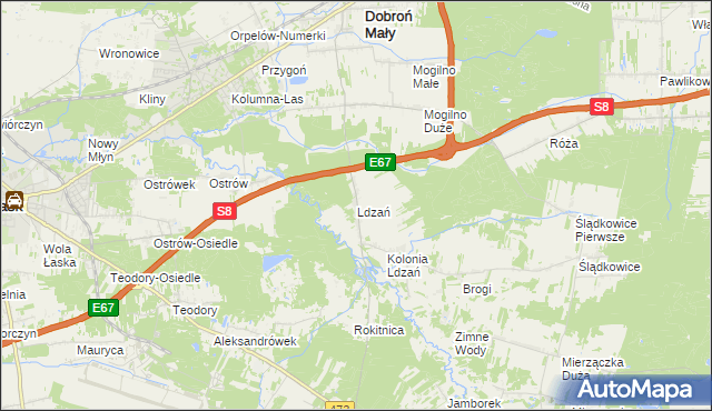 mapa Ldzań, Ldzań na mapie Targeo