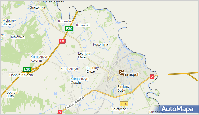 mapa Łobaczew Mały, Łobaczew Mały na mapie Targeo