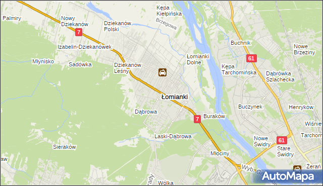 mapa Łomianki, Łomianki na mapie Targeo