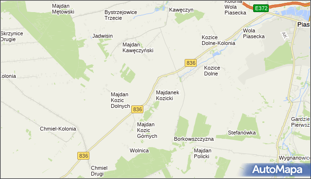 mapa Majdanek Kozicki, Majdanek Kozicki na mapie Targeo