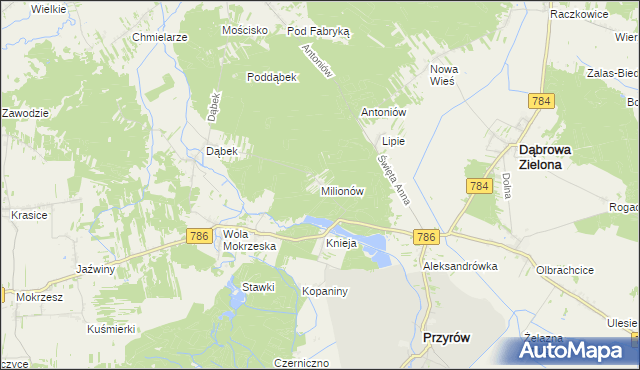 mapa Milionów, Milionów na mapie Targeo