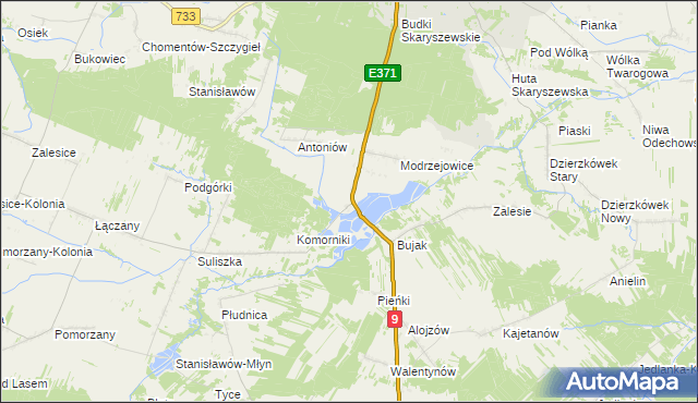 mapa Modrzejowice Osada, Modrzejowice Osada na mapie Targeo