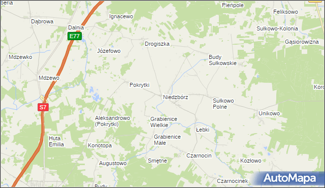 mapa Niedzbórz, Niedzbórz na mapie Targeo