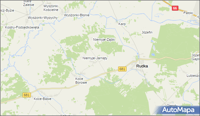 mapa Niemyje-Skłody, Niemyje-Skłody na mapie Targeo