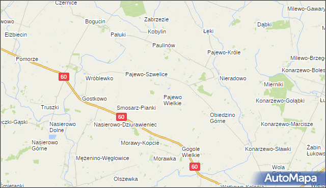 mapa Pajewo Wielkie, Pajewo Wielkie na mapie Targeo