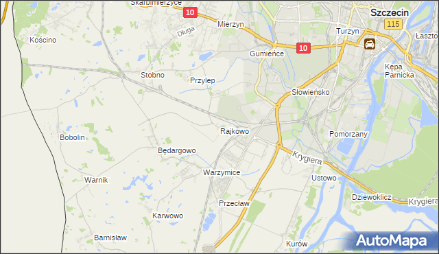 mapa Rajkowo, Rajkowo na mapie Targeo