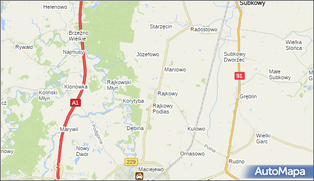 mapa Rajkowy, Rajkowy na mapie Targeo