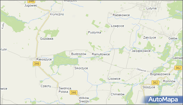 mapa Ramułtowice, Ramułtowice na mapie Targeo