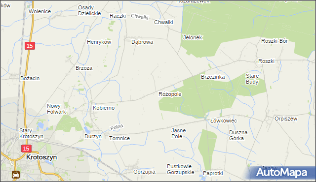 mapa Różopole, Różopole na mapie Targeo