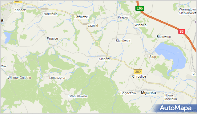 mapa Sichów, Sichów na mapie Targeo