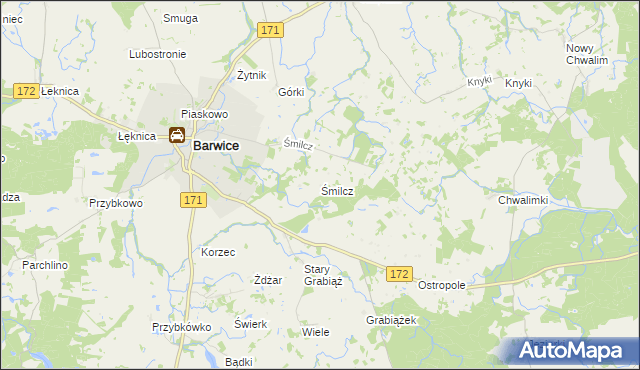 mapa Śmilcz, Śmilcz na mapie Targeo