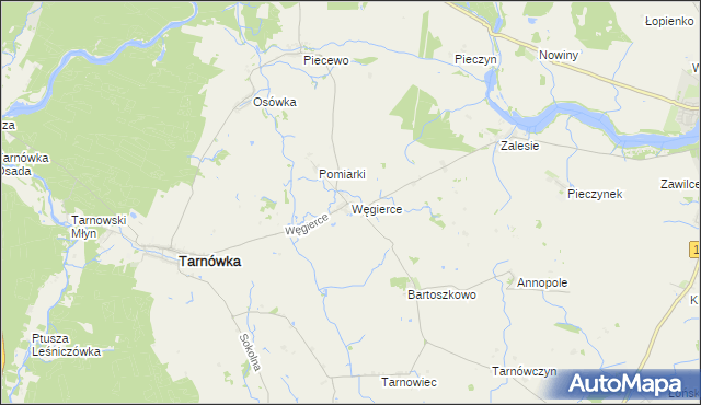 mapa Węgierce gmina Tarnówka, Węgierce gmina Tarnówka na mapie Targeo