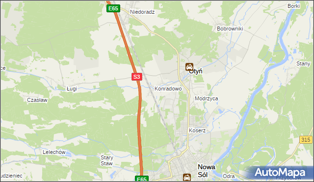 mapa Zakęcie, Zakęcie na mapie Targeo