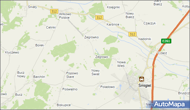 mapa Żegrowo, Żegrowo na mapie Targeo