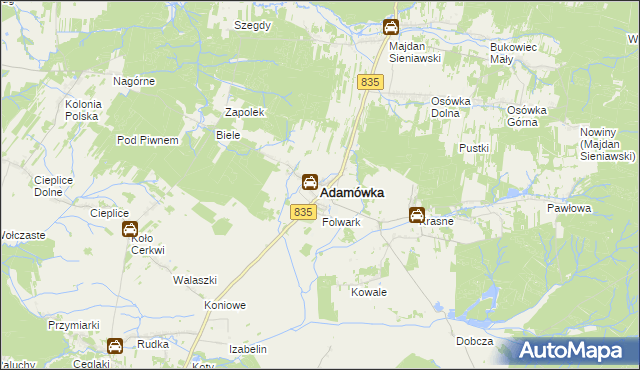 mapa Adamówka powiat przeworski, Adamówka powiat przeworski na mapie Targeo