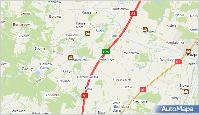 mapa Adolfinów, Adolfinów na mapie Targeo