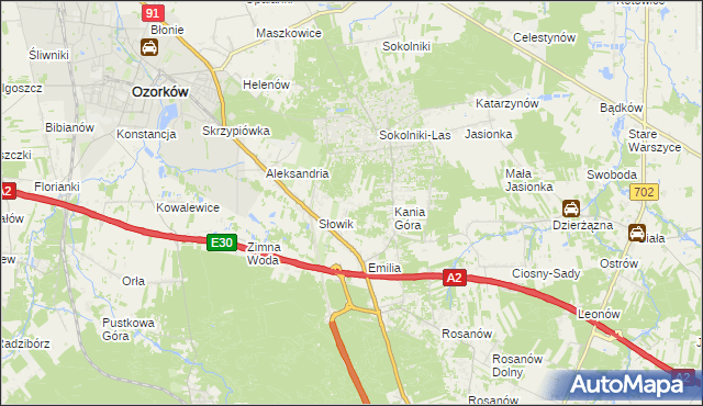 mapa Adolfów gmina Zgierz, Adolfów gmina Zgierz na mapie Targeo