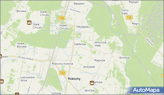 mapa Albertów gmina Rokiciny, Albertów gmina Rokiciny na mapie Targeo