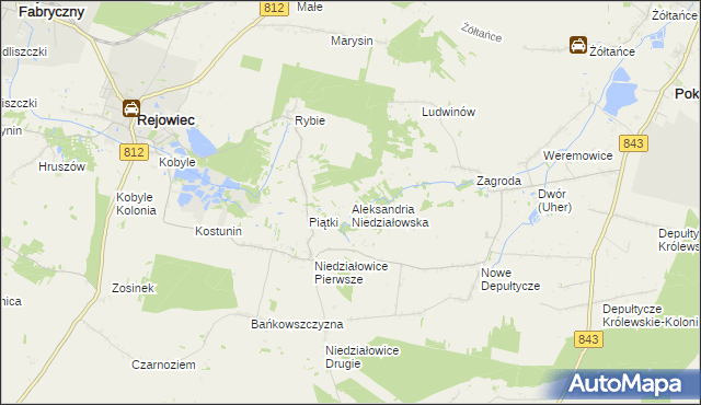mapa Aleksandria Niedziałowska, Aleksandria Niedziałowska na mapie Targeo
