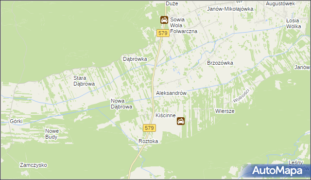 mapa Aleksandrów gmina Czosnów, Aleksandrów gmina Czosnów na mapie Targeo