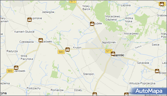 mapa Aleksandrów gmina Sanniki, Aleksandrów gmina Sanniki na mapie Targeo