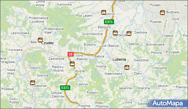 mapa Babica gmina Czudec, Babica gmina Czudec na mapie Targeo