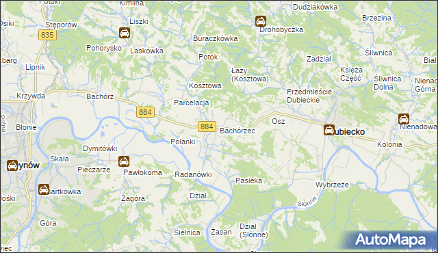 mapa Bachórzec, Bachórzec na mapie Targeo