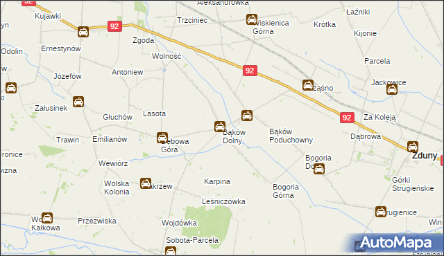 mapa Bąków Dolny, Bąków Dolny na mapie Targeo