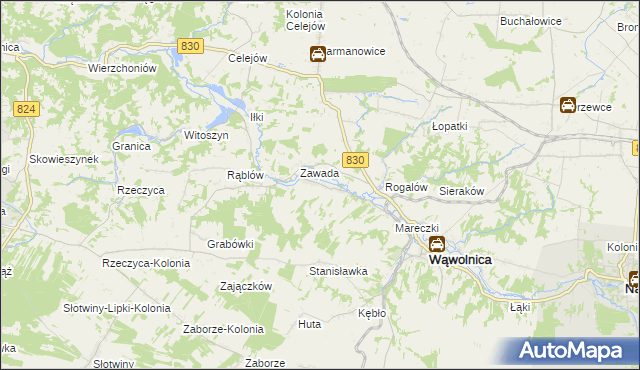 mapa Bartłomiejowice gmina Wąwolnica, Bartłomiejowice gmina Wąwolnica na mapie Targeo