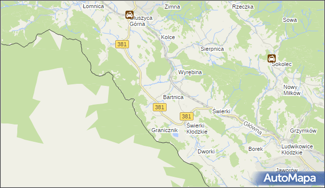 mapa Bartnica, Bartnica na mapie Targeo