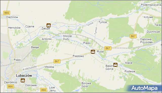 mapa Basznia Dolna, Basznia Dolna na mapie Targeo