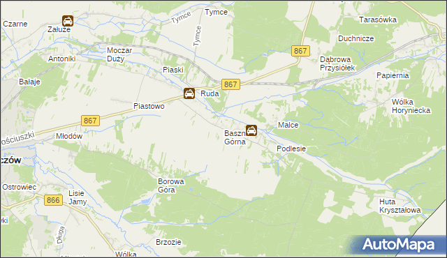 mapa Basznia Górna, Basznia Górna na mapie Targeo