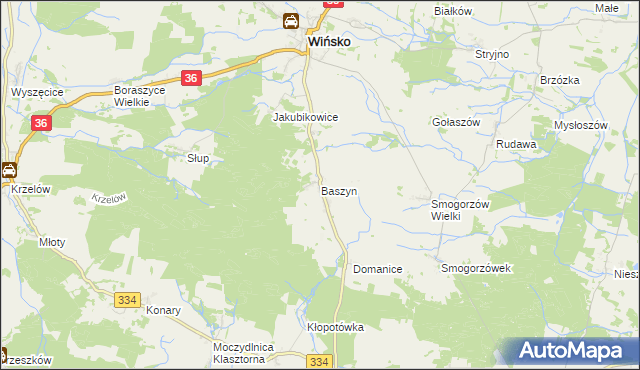 mapa Baszyn, Baszyn na mapie Targeo