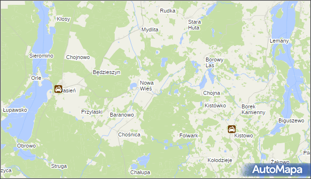 mapa Bawernica, Bawernica na mapie Targeo