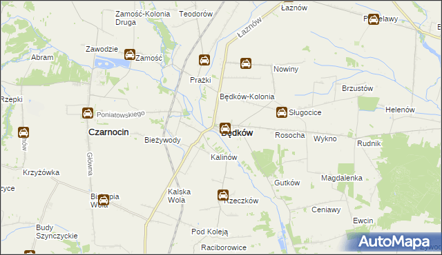 mapa Będków powiat tomaszowski, Będków powiat tomaszowski na mapie Targeo