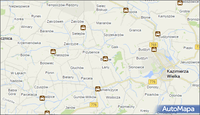 mapa Bełzów, Bełzów na mapie Targeo