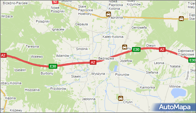 mapa Beznazwa, Beznazwa na mapie Targeo