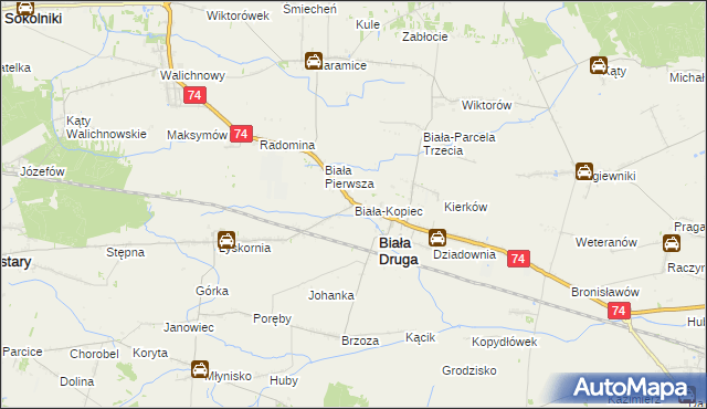 mapa Biała-Kopiec, Biała-Kopiec na mapie Targeo