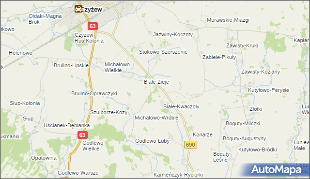 mapa Białe-Szczepanowice, Białe-Szczepanowice na mapie Targeo