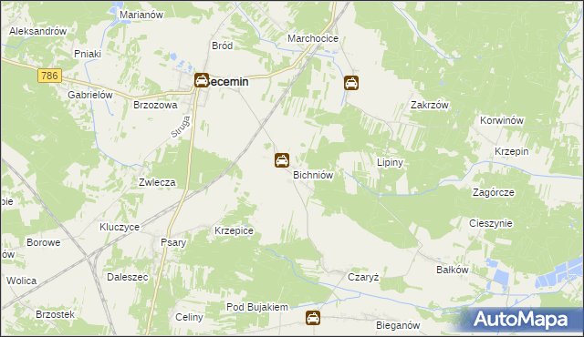 mapa Bichniów, Bichniów na mapie Targeo