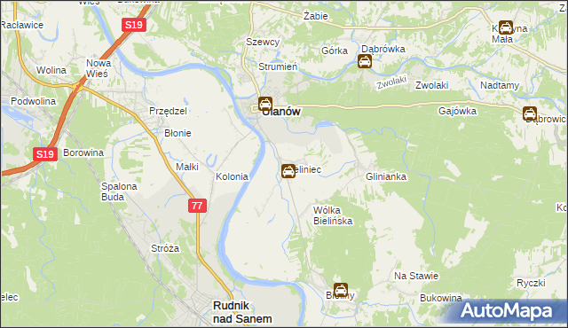 mapa Bieliniec, Bieliniec na mapie Targeo