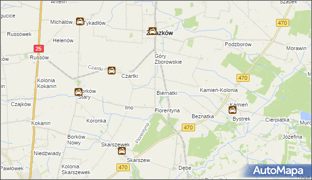 mapa Biernatki gmina Żelazków, Biernatki gmina Żelazków na mapie Targeo